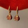 1 Pair of Elegant and Luxurious Pomegranate Shaped Hanging Earrings, Simple and Able, Suitable for Various Occasions