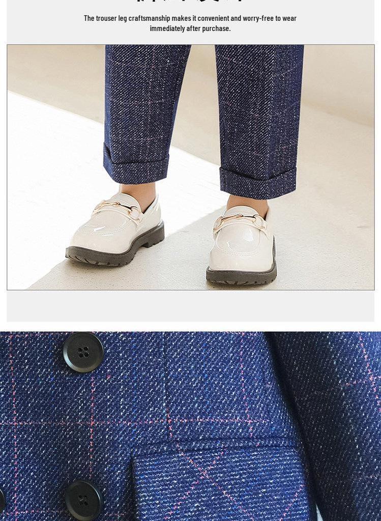 Children's Formal Suit: Flower Boy Autumn-Winter Velvet British Style for First Birthday or Performances.