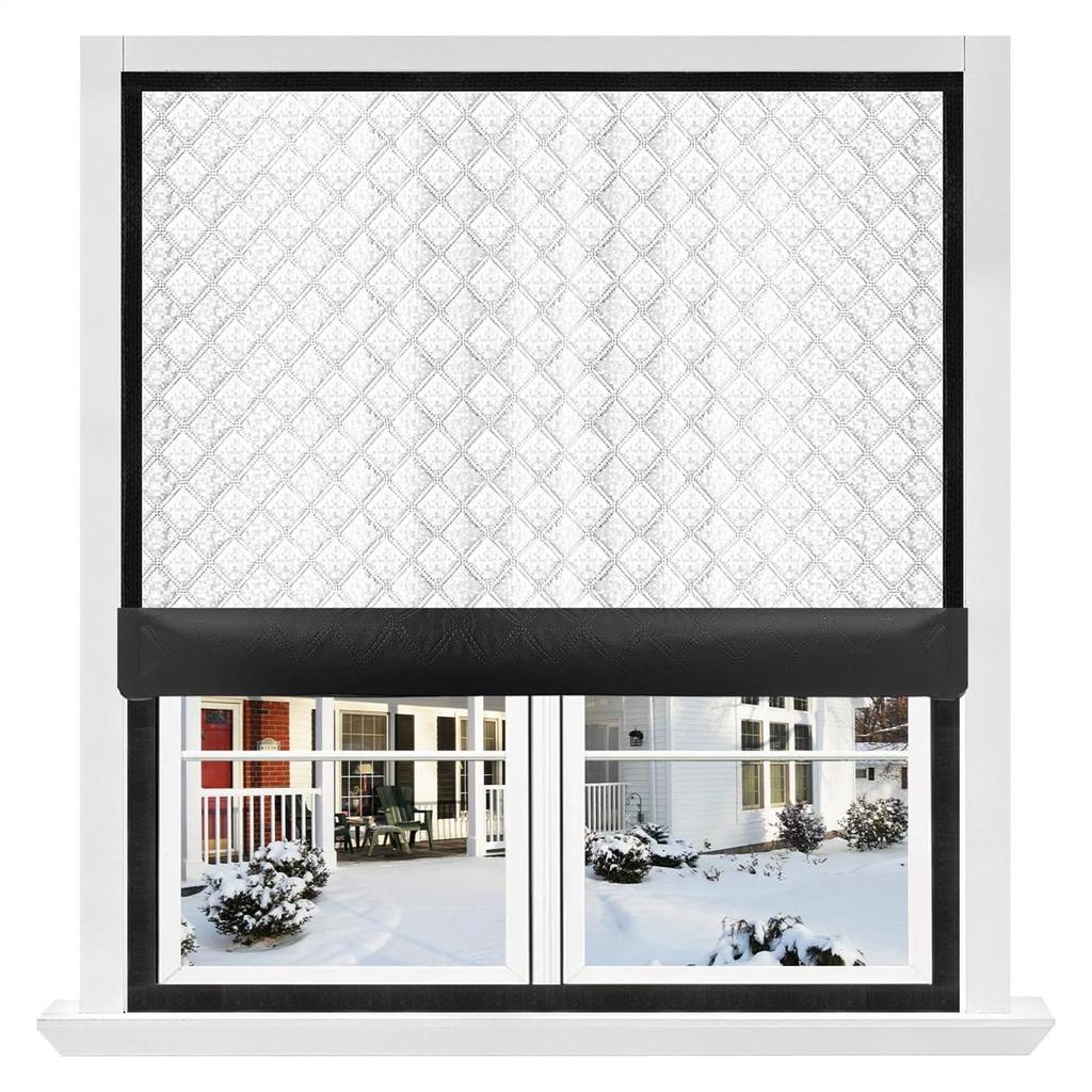 Winter Insulated Window Curtain 39x71inch Soundproof Thermal Blackout Oxford Cloth Cover Insulated Roll-Up Window Blanket