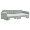 VidaXL Daybed with Trundle and Mattress Light Grey 80x200cm Velvet 3196946