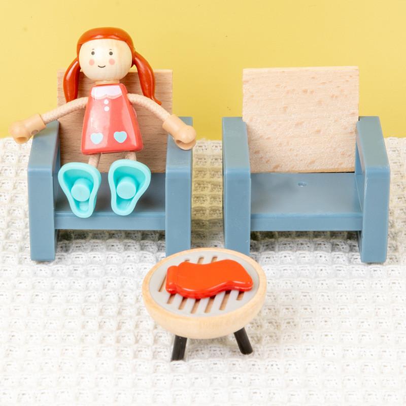 Childrens Play Pretend Furniture With Wooden Miniatures For Daily Gift Birthday