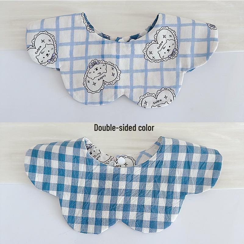 Korean Style Double-Sided Gauze Baby Drool Bib - Newborn Petal Design, Breathable