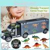 Exciting Dinosaur Truck Carry Case Transporter Dino Figures Playset For Kids Xmas Gift
