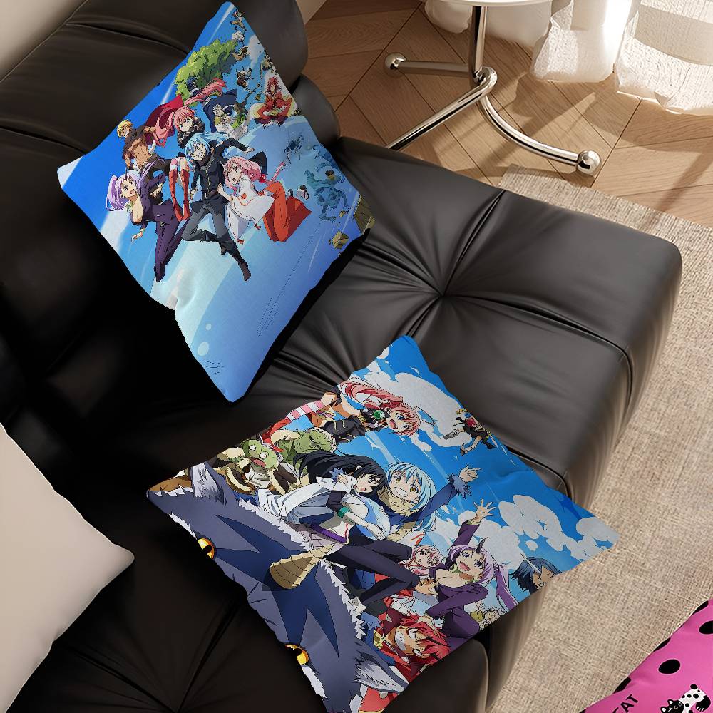Anime Tensei Shitara Slime Datta Cushion Cover Polyester Sofa Cushions Decorative Throw Pillows Home Decoration Pillowcover