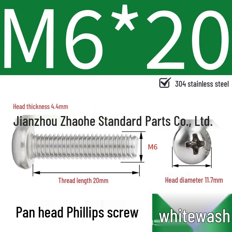 304 Stainless Steel Phillips Pan Head Machine Screw