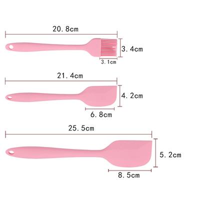 5-teilige Silikon-Kochwerkzeugsets, Hitzebeständige Küchenutensilien - Spatel Schaber Eierschläger Ölpinsel