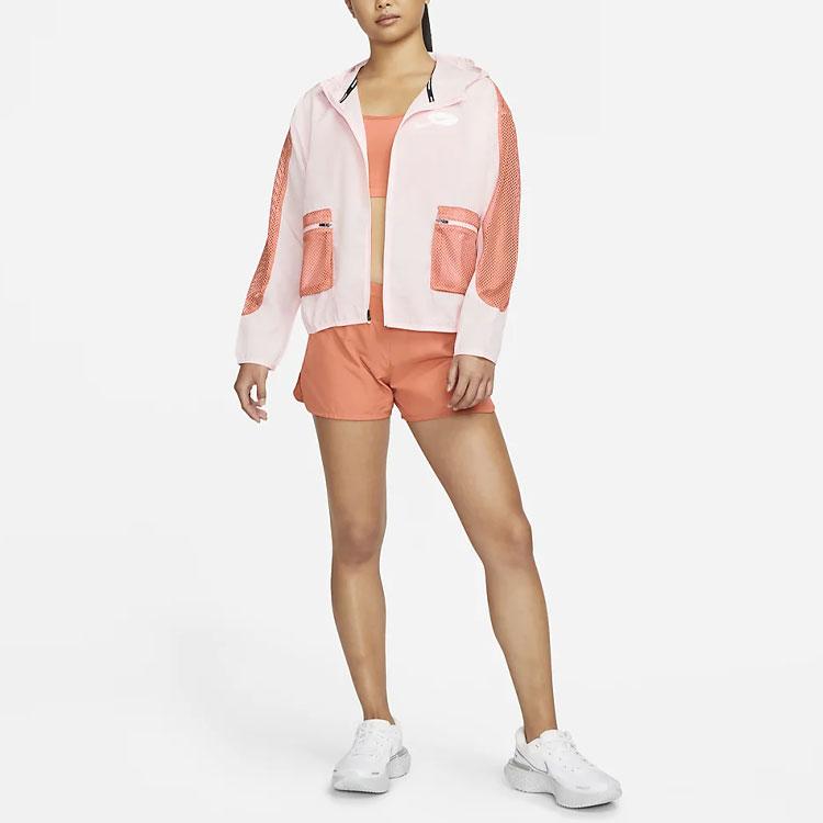 Nike Color Block Spliced Hooded Running Jacket Women Jacket Light-Pink DM7758-610