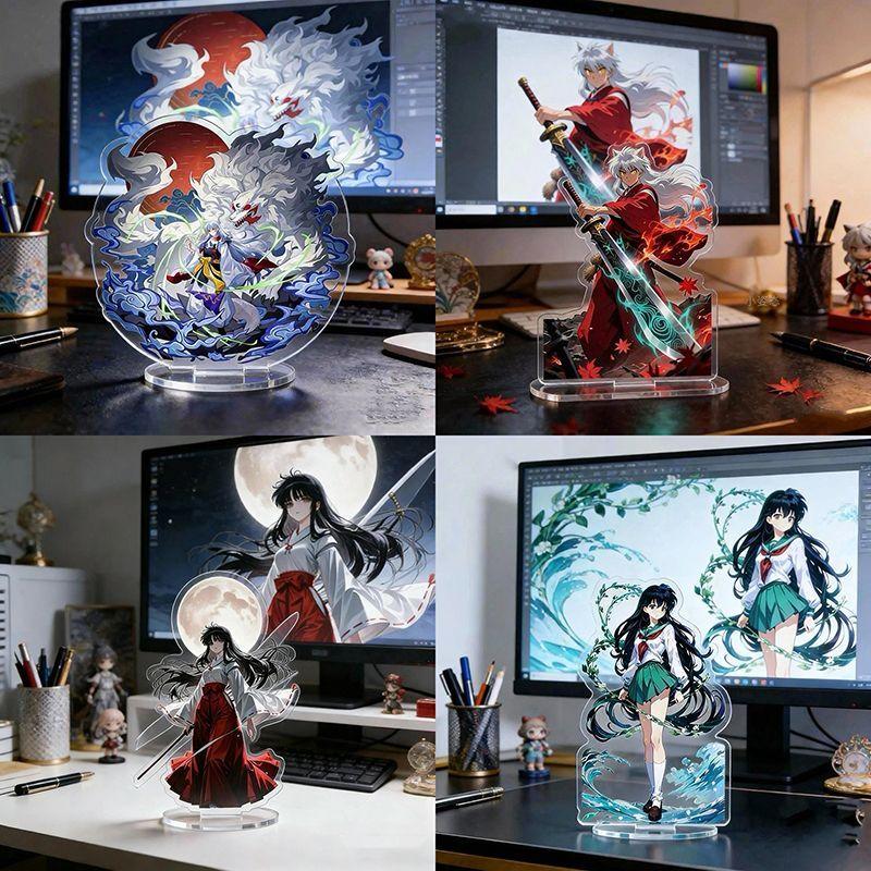 Anime Inuyasha Kikyo Acryl-Ständerfigur Kawaii Schreibtischdekoration Ornament Sammlerstück Anime Merchandise Geschenk für Anime-Fans