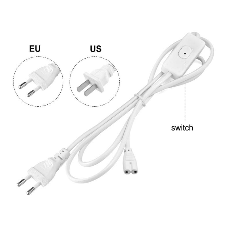 Tube T5 Us /Eu Plug Switch Cable 1.2M Power Adapter 110V 220V 230V Lighting Accessory 30Cm Connection Wire For Led Lamp
