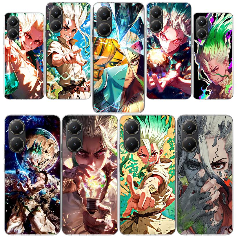 D-Dr Stone Anime Phone Case for Xiaomi Poco X7 X6 X5 X3 Pro X4 Nfc F7 Ultra F6 F5 F4 Gt M6 M5S M4 M3 Soft Silicone Cover X7 X6 X
