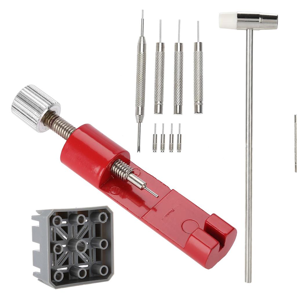 Watch Repair Tool Set Strap Link Holder Hammer Punch Pin Remover Wristwatch Kit Watchmaker