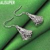 925 Sterling Silver Chinese Style Hollowed-Out Triangle Fan Earrings - Fashionable Banquet Jewelry