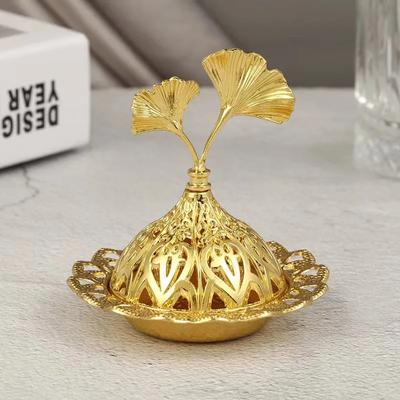 Incense Burner Hollow Golden Tower Oil Burner Arab Style Portable Censer Holder For Home Hotel Incense Holder Desk Yoga Ornament