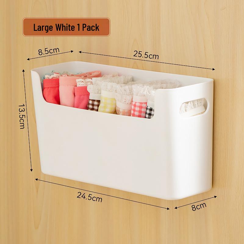 Wall-Mounted Underwear & Lingerie Organizer, Punch-Free Plastic Box for Socks Storage