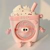 Rechargeable Mini Cartoon Rabbit Desktop Fan - Portable, Cute, and Ideal for Office or Dorm.