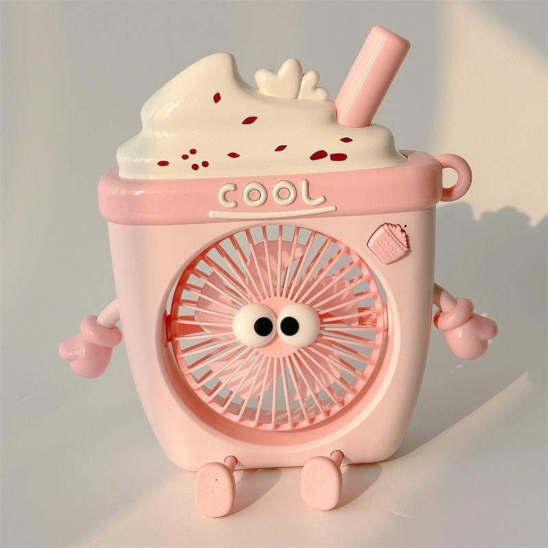 Rechargeable Mini Cartoon Rabbit Desktop Fan - Portable, Cute, and Ideal for Office or Dorm.