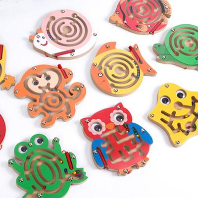 Children’s Magnetic Wooden Maze Toy with Bead and Pen - Educational Gift for Kindergarten