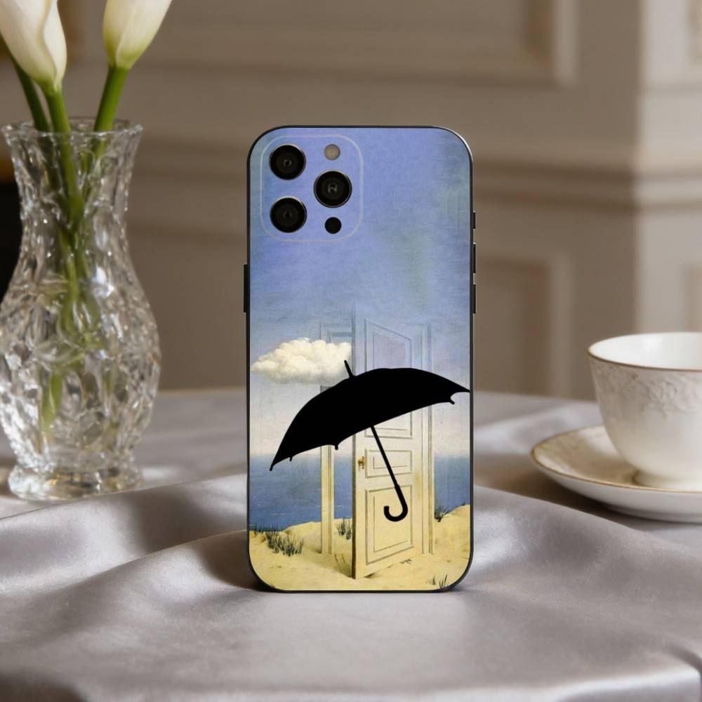 

H-Rene M-Magritte-S A-Art Phone Case For iPhone 17pro, 16,15,14,13,12,11 X XR Plus,Others Soft Black Cover iPhone14Plus