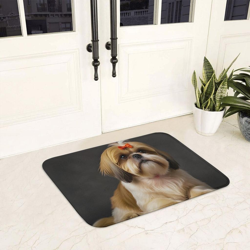 1Pcs Anti Fatigue Kitchen Rugs,   Cute Dog and Paw Print Waterproof Non-Slip Thick Cushioned Kitchen Mat Heavy Duty Comfort Standing Mat for Kitchen