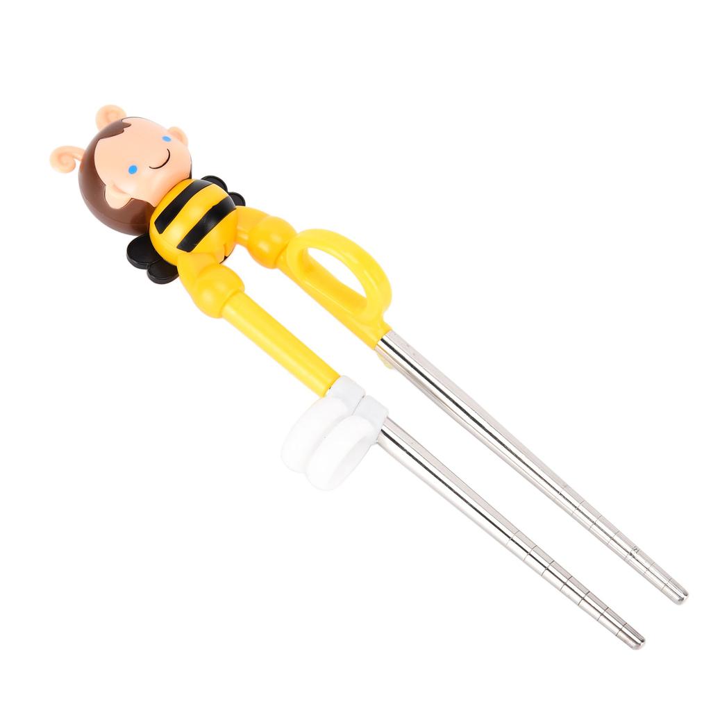 Baby Training Chopsticks Cute Animal Shape Soft Silicon Learning Chopsticks Helper for ChildrenYellow Bee