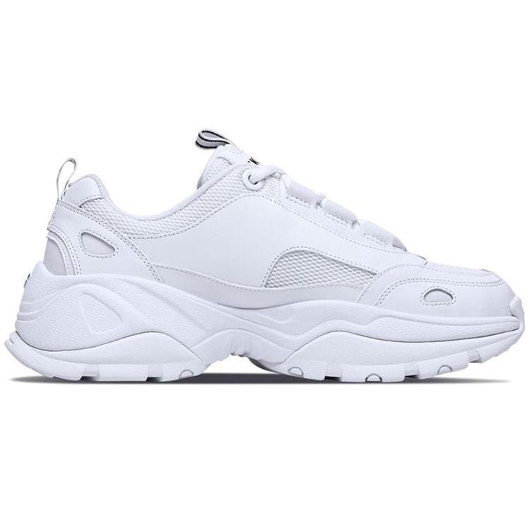 Skechers Kozmiks Mesh Synthetic Leather Lace-Up Low-Top Dad Shoes Women Sneakers White 88888327-WHT