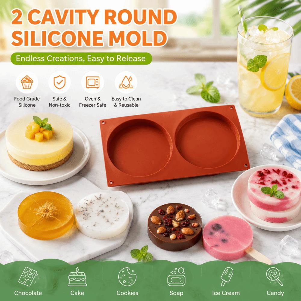 Large Silicone Baking Mold DIY Chocolate Cookie Cake Mold Round Silicone Mold Homemade Soap
