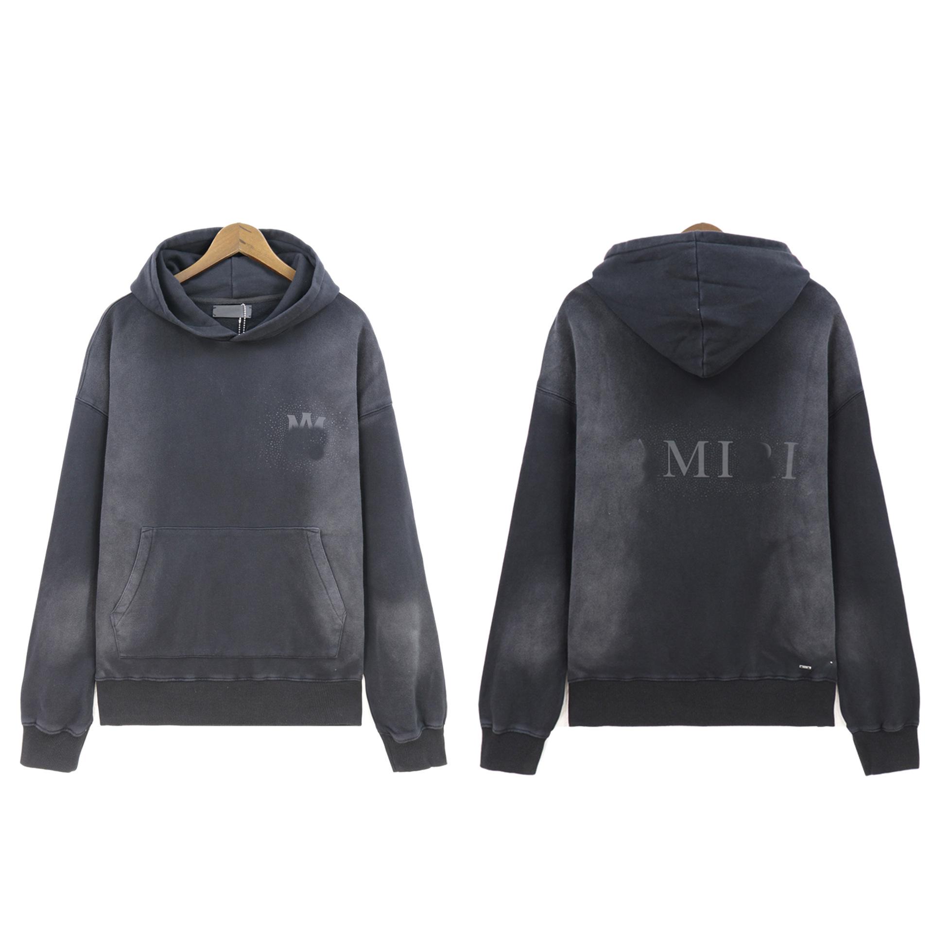 

Amiri Washed Water Hoodie: New Star Flash Effect, Embellished Letter Print, Heavyweight American Style for Autumn/Winter Medium