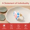 Exquisite Craftsmanship Drip Oil Rings Colorful Design Heart Shaped Rings  Banquet Occasion