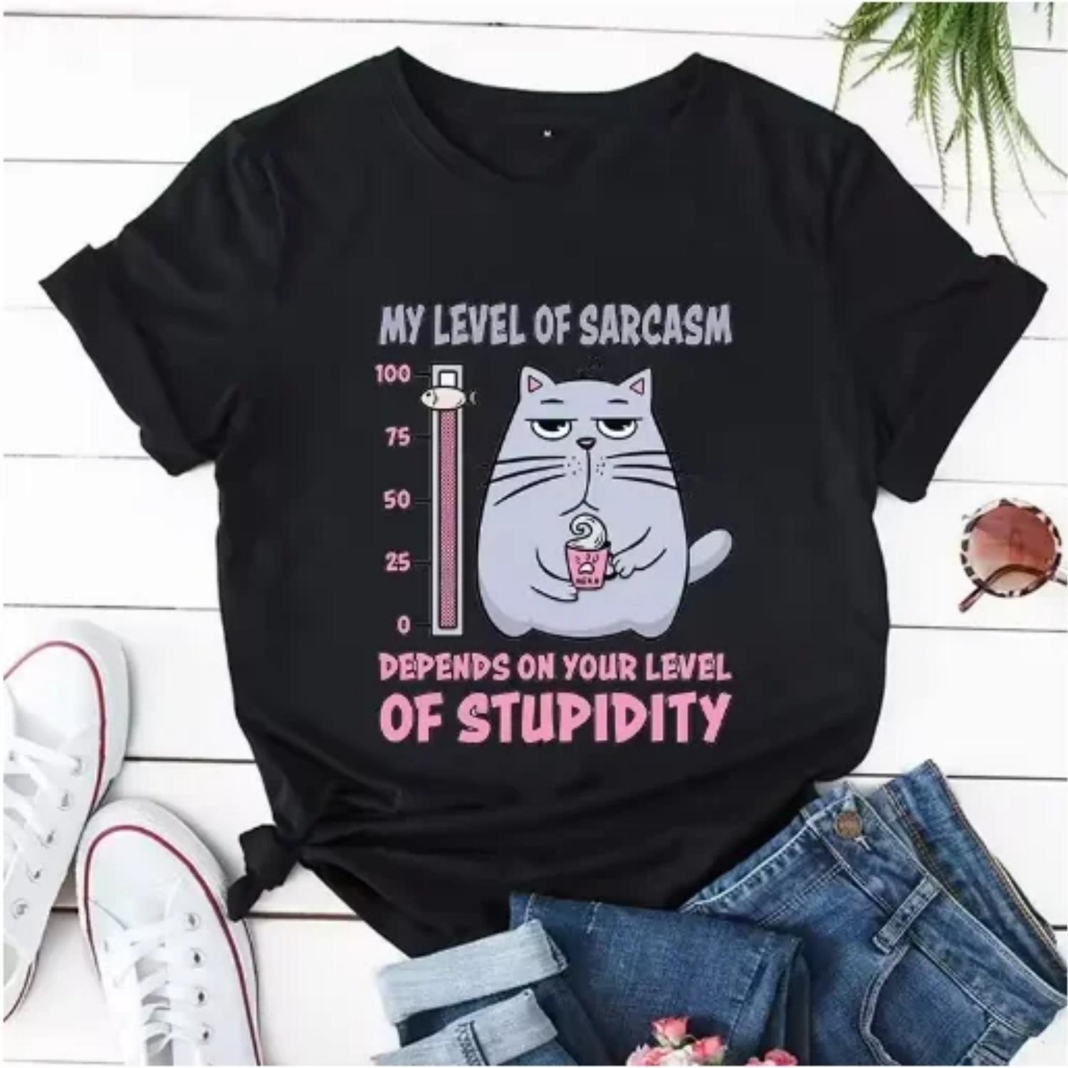 

Short Sleeve Clothing T Shirt Tops Cat Cartoon Graphic Tee T-Shirts Cotton Clothes Harajuku Graphic T Shirts S чёрный