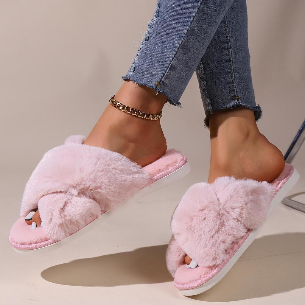 Women's Cross-Border Furry Cotton Slippers: Non-Slip, Indoor/Outdoor, Cozy Home Footwear
