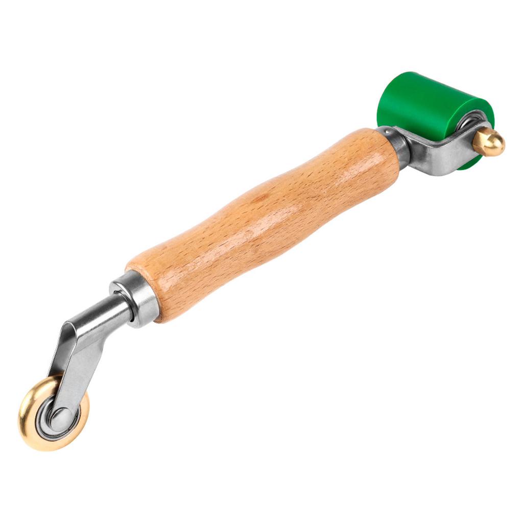 Professional Combination Rubber Pressure Roller & Metal Corner Roller with Ergonomic Wooden Handle for Professional