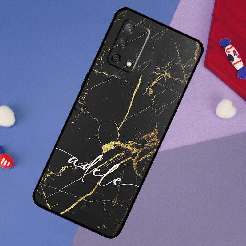 

Personalised marble initials name Case For OPPO A96 A76 A16 A18 A58 A78 A98 A17 A77 A54 A57 S A74 A5 A9 A53 A52 A72 A15 A93 OPPO A58 4G