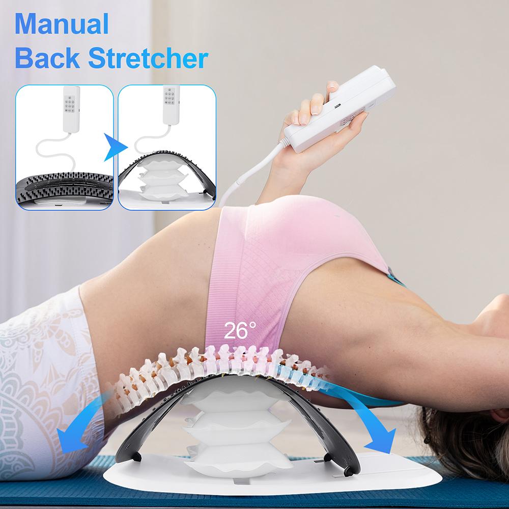 2-IN-1 Electric+Manual Back Stretcher Adjustable Height Airbag Waist Back Stretching Massager Lumbar Support Traction masajeador