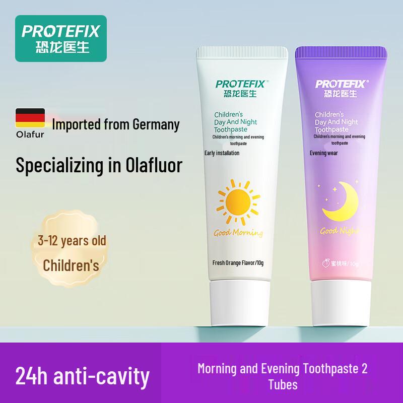 

PROTEFIX Kids Morning & Evening Fluoride Toothpaste Set (Ages 3-12)