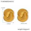 European and American Style Asymmetrical Titanium Steel 18K Gold Plated Water Drop Texture Spiral Earrings for Women