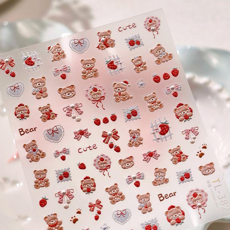 

Qiji Pearl Bear Bows Three-Dimensional Relief Nail Sticker Waterproof Nail Sticker Decorative Jewelry Tl382 TL382 (Pearl + relief)