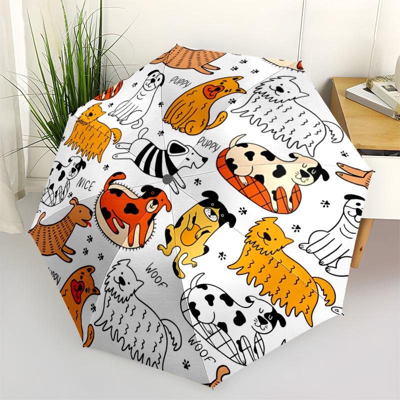 

1pc Dogs, Puppies Open/Close Folding Umbrella, All- Portable Umbrella for & Men, Stylish Accessory (Holiday Gift) 8-Rib yy251213115