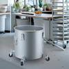 Fryer Grease Bucket, 8 Gal Oil Disposal Caddy with Caster Base, Carbon Steel with Rust-Proof Coating, Oil Transport Container with Lid, Lock Clips,