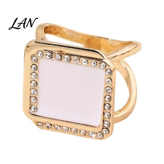 Oxidation Resistant Scarf Button Double Layer Button, with Diamond Decor, Square Minimalist Silk Rhinestone Clasp Buckle, Elegant Modern Style Clasp,