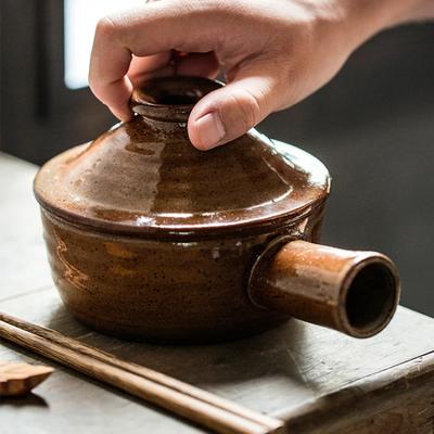 Casserole Stew Pot Coarse Pottery Microwave Small Pot Household Claypot Rice Porridge High Temperature Soup Pot with Lid