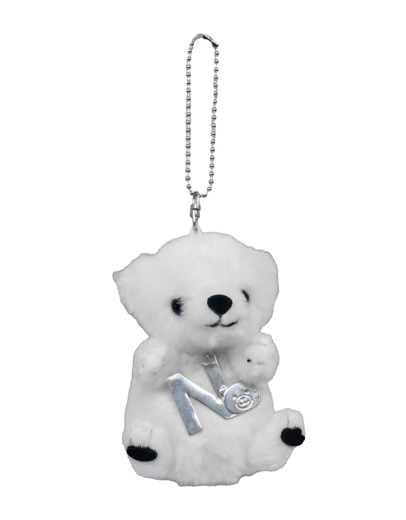 [Take Off] Polar Bear Plush Strap with Initial Charm [N] Angel s Mischief Series
