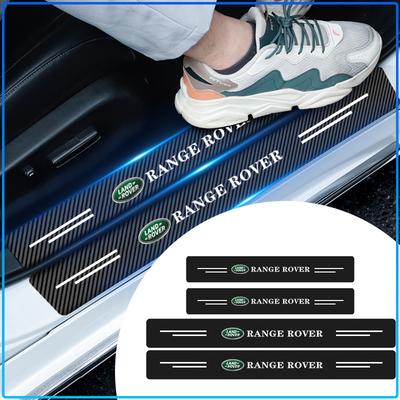4Pcs Carbon Fiber Car Door Sill Protection Sticker Anti-scratch Refit For Freelander 2 L2 L319 L462 LF Range Sport Evoque L322 Discovery 2