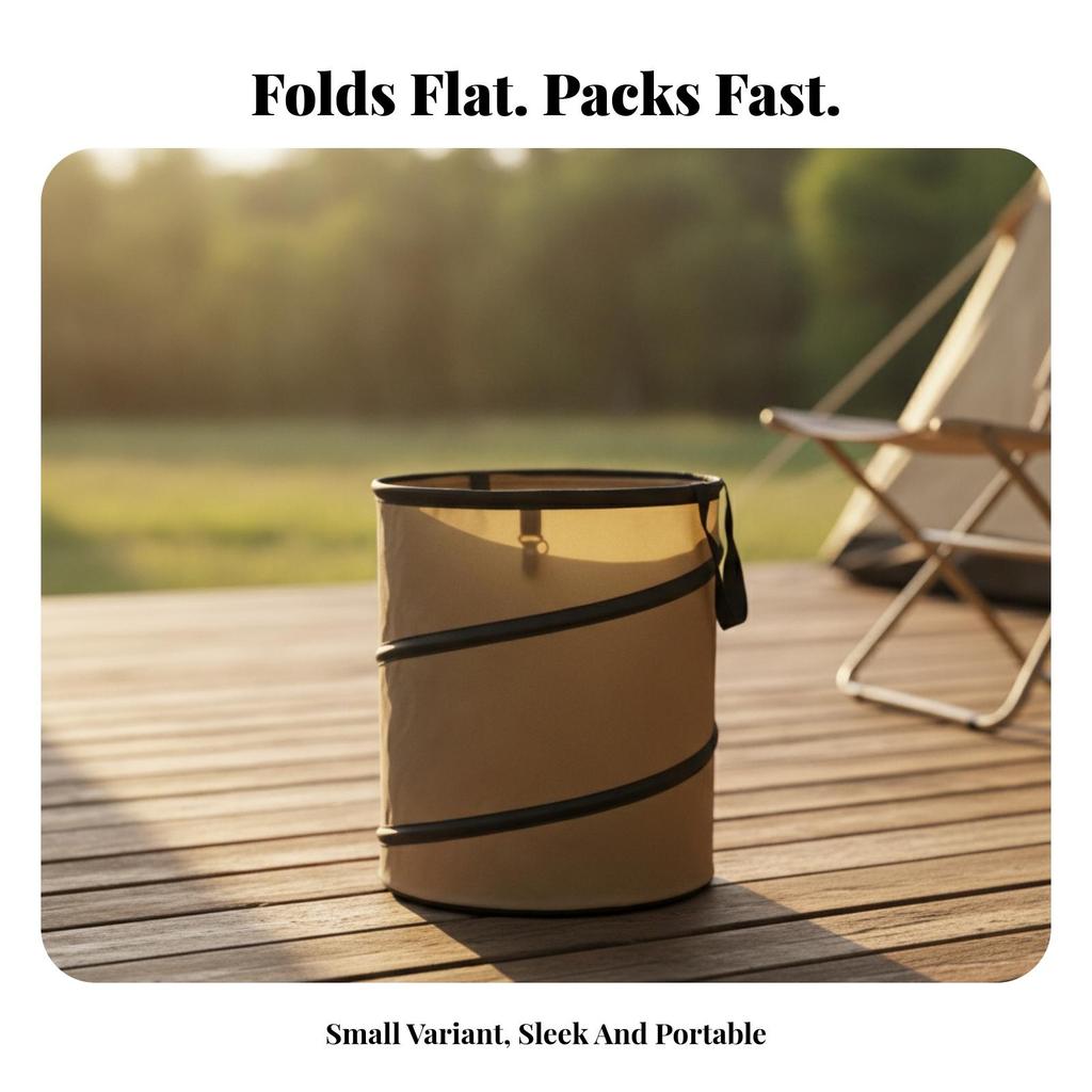 Foldable Trash Bin Portable Can with Handles Convenient for Picnics