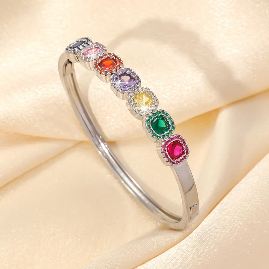 Mix and Match Trendy Accessories, Rainbow Shaped Super Sparkling and Ultra-fine Bracelets
