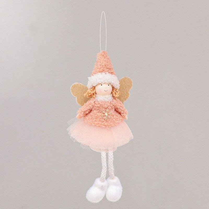Juleengelanheng Søt plysjdukke Juletrepynt til hjemmefestdekorasjon Julepynt Barnegave Noel 2022
