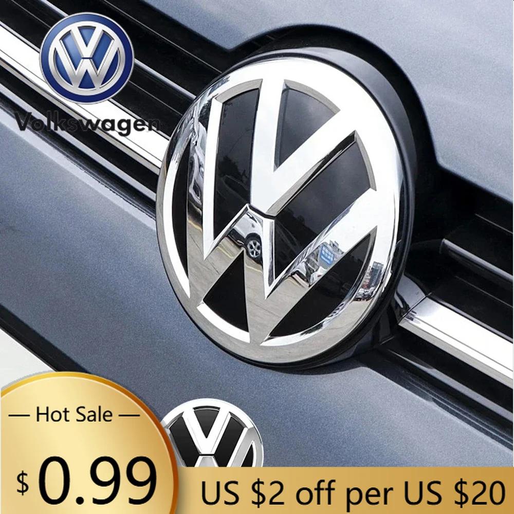 W125For VW Volkswagen Jetta MK5 Golf Volkswagen Front Grille Emblem 137MM car Rear Trunk Lid Badge 115MM Black Auto logo For VW Golf