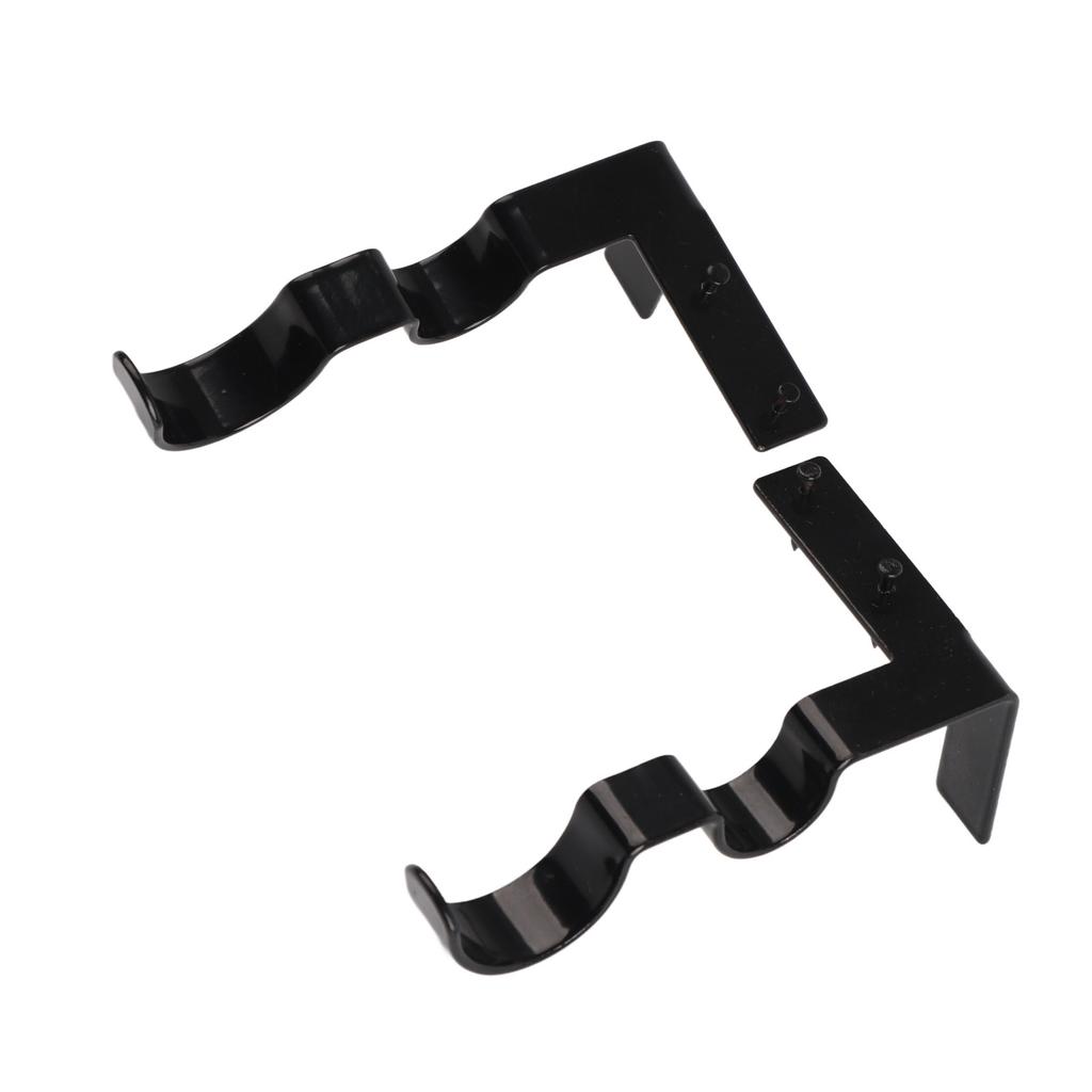 2Pcs Double Curtain Rod Bracket Steel 20lb Load Bearing Easy Assembly Curtain Rod Hooks for Home