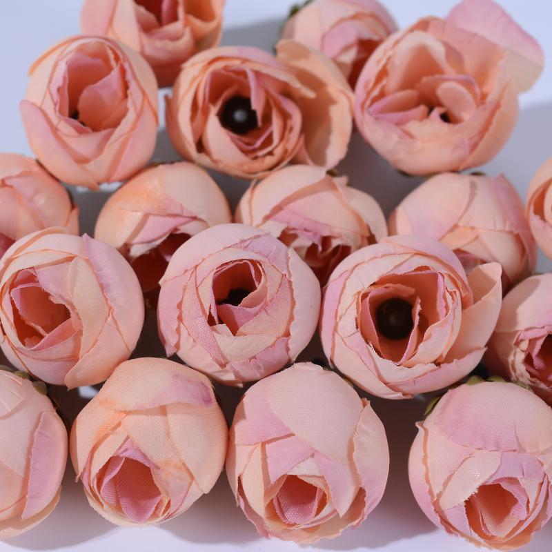 20Pcs 3cm Silk Roses Artificial Flowers Home Decor Summer Wedding Decoration Fake Flowers Bride Carfts Wreath Gifts Accessories