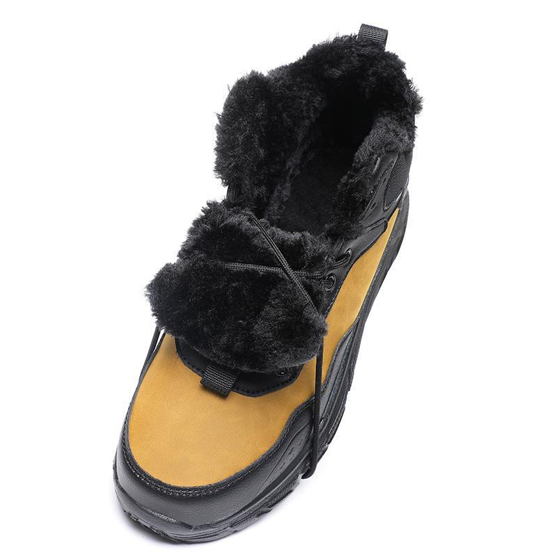 Winter Cotton Shoes Men's Shoes New Thick-soled Non-slip and Wear-resistant Outdoor Hiking Shoes Piled Thickened Warm Work Snow Boots