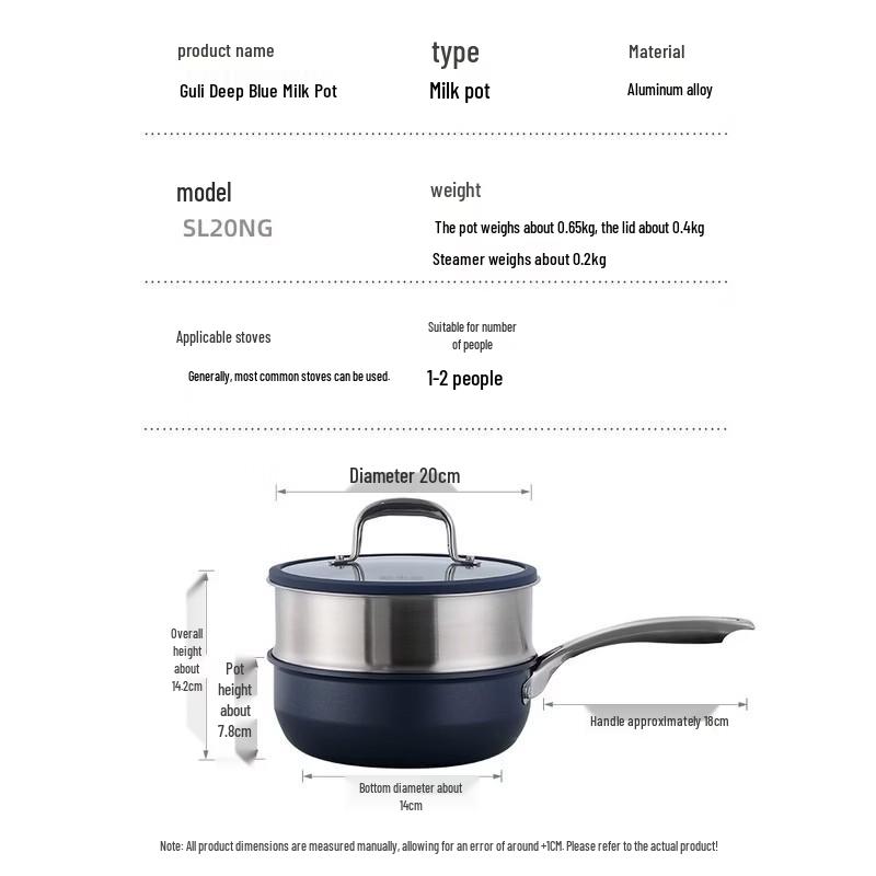 COOKER KING Non-Stick Milk Pot with Steamer